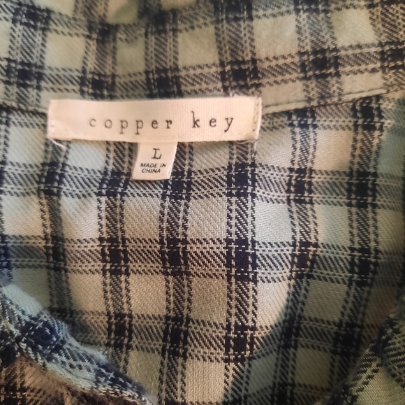 Copper key long sleeve plaid dress sz LG NWT *C1 - Picture 3 of 7